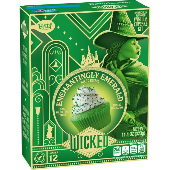 Betty Crocker Wicked Enchantingly Emerald Vanilla Cupcake Kit, 11.4 OZ