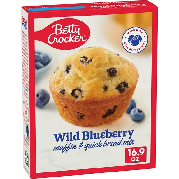 Betty Crocker Wild Blueberry Muffin And Quick Bread Mix, 16.9 Oz. Packaging May Vary - Pack of 3