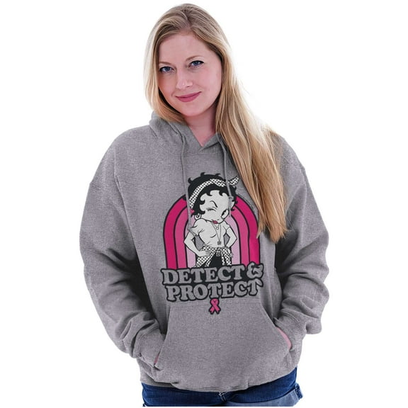 Betty Detect Protect Breast Cancer Women Plus Size Hoodie Brisco Brands 3X
