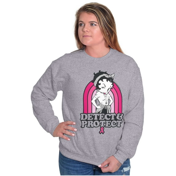 Betty Detect Protect Breast Cancer Women Plus Size Sweatshirt Brisco Brands 2X