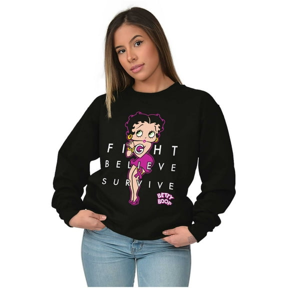Betty Fight Breast Cancer Positivity Women Plus Size Sweatshirt Brisco Brands 2X