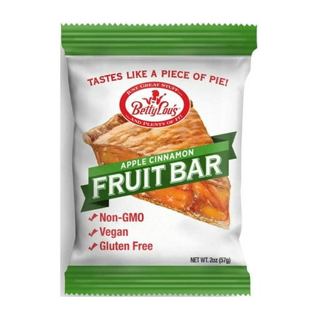 Betty Lou's Apple Cinnamon Fruit Bars, Gluten Free, Vegan 12 Ct.