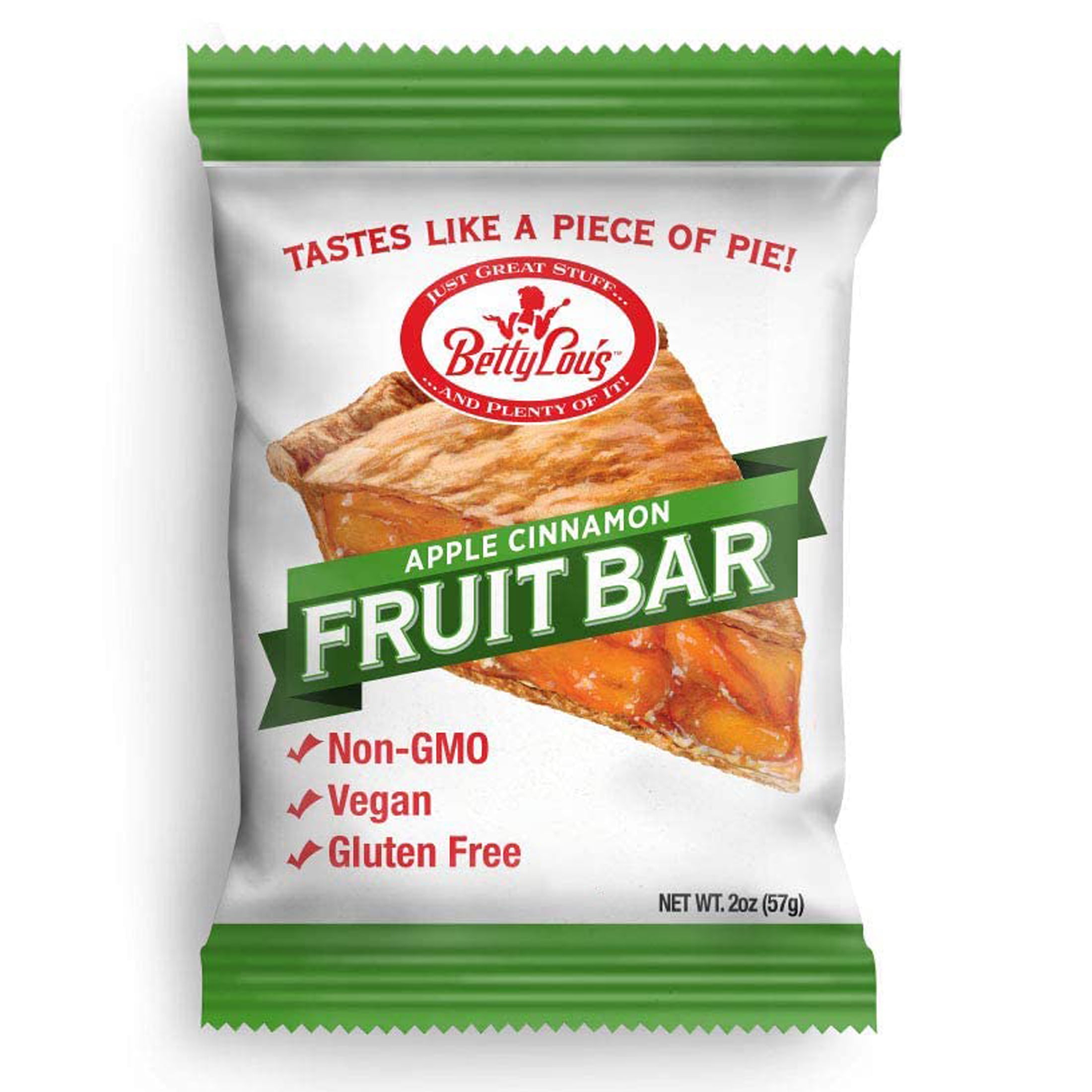 Betty Lou's Apple Cinnamon Fruit Bars, Gluten Free, Vegan 12 Count