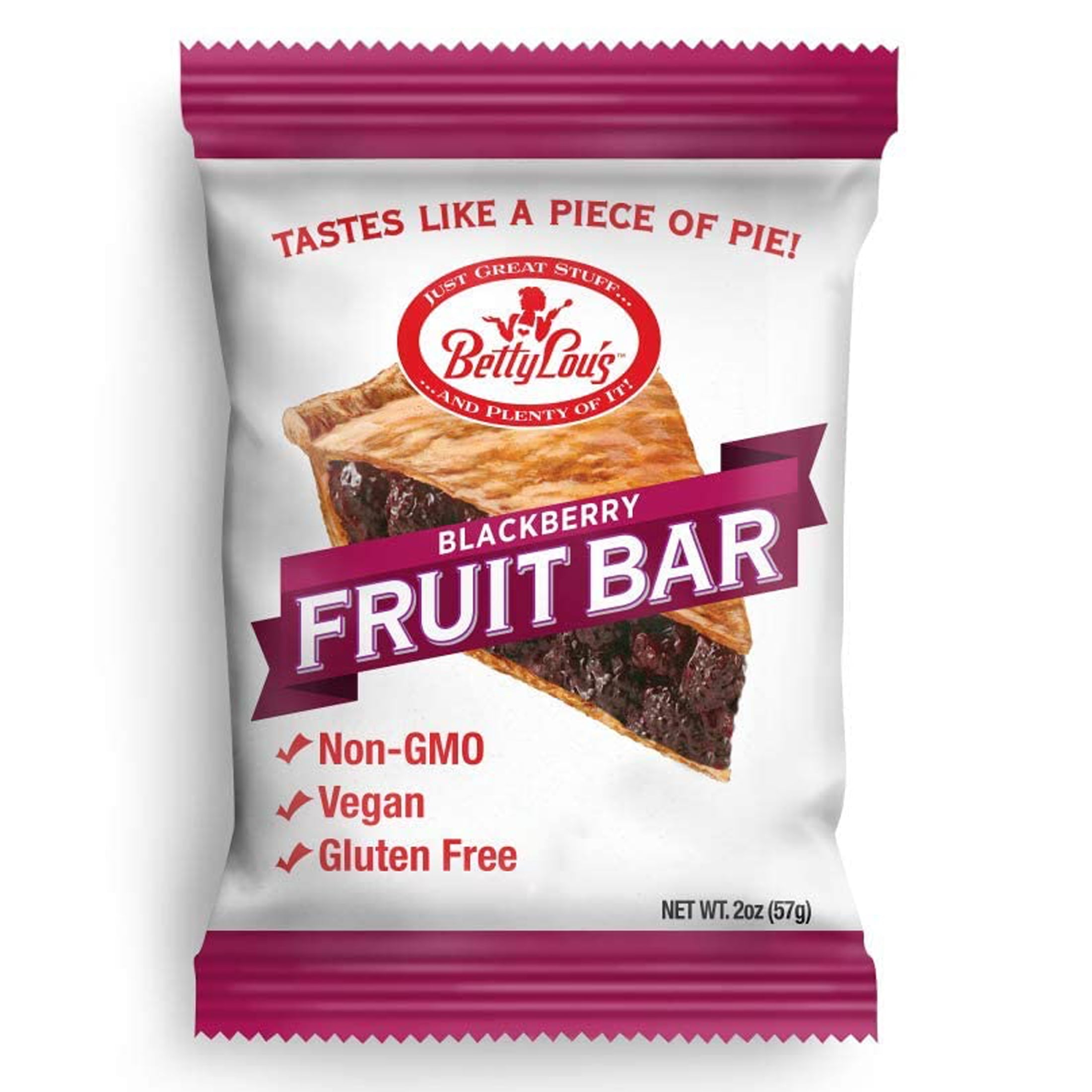 Betty Lou's Blackberry Fruit Bars, Gluten Free, Vegan 12 Ct.