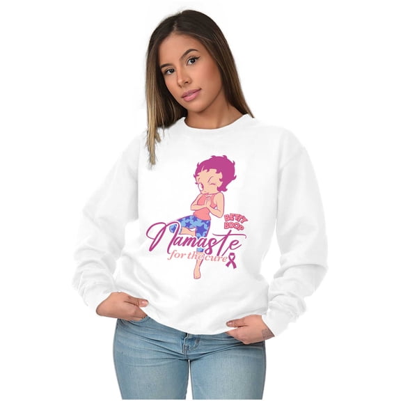 Betty Namaste For Breast Cancer Cure Women Plus Size Sweatshirt Brisco Brands 3X