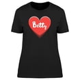 thumbnail image 1 of Betty On Red Heart T-Shirt Women -Image by Shutterstock, Female XX-Large, 1 of 2