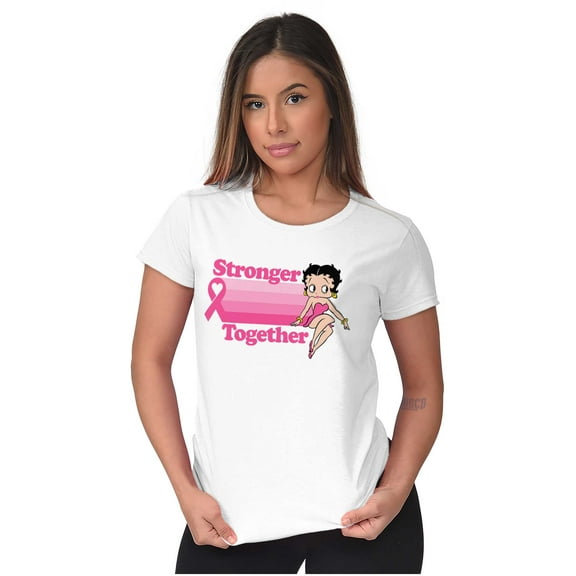 Betty Pink Ribbon Stronger Together Women's T Shirt Ladies Tee Brisco Brands M