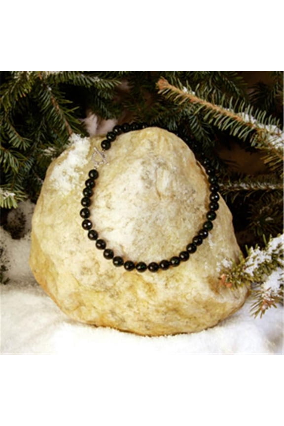 7 in. 10mm Round Green Goldstone Bracelet - Green - 7in.