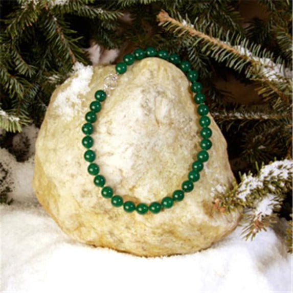 Betty Rocks Betty Rocks 18mm Round Dyed Green Agate Necklace - Green - 18 in.