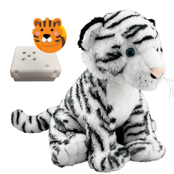 Plush Gear Betty the White Tiger Stuffed Animal With Tiger Sound Module - Cuddly Gift, 16 Inch Huggable Toy