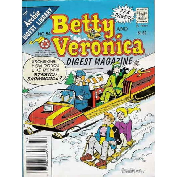 Betty and Veronica Digest Magazine #54 (Newsstand) VF ; Archie Comic Book