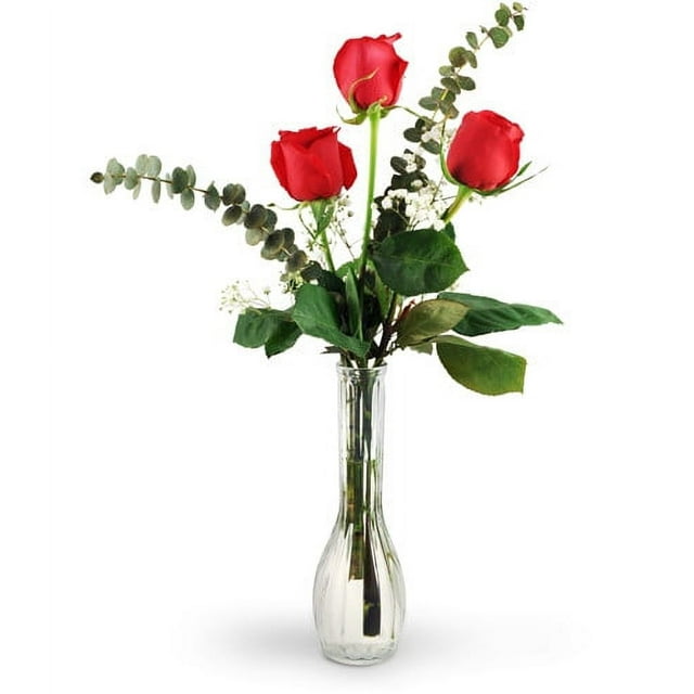 Betty's Flower Shop Three Red Roses