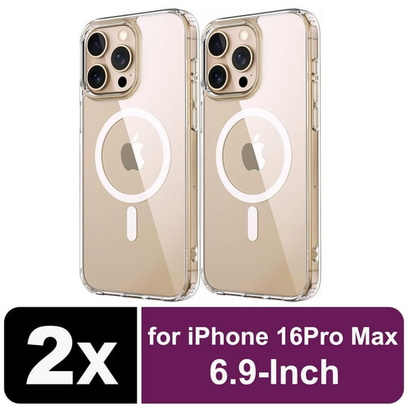 Bettyliss for iPhone 16 Pro Max Case, Compatible with MagSafe, Shockproof Military-Grade Protection, Magnetic Phone Case for iPhone 16 Pro Max 6.9 inch, Clear