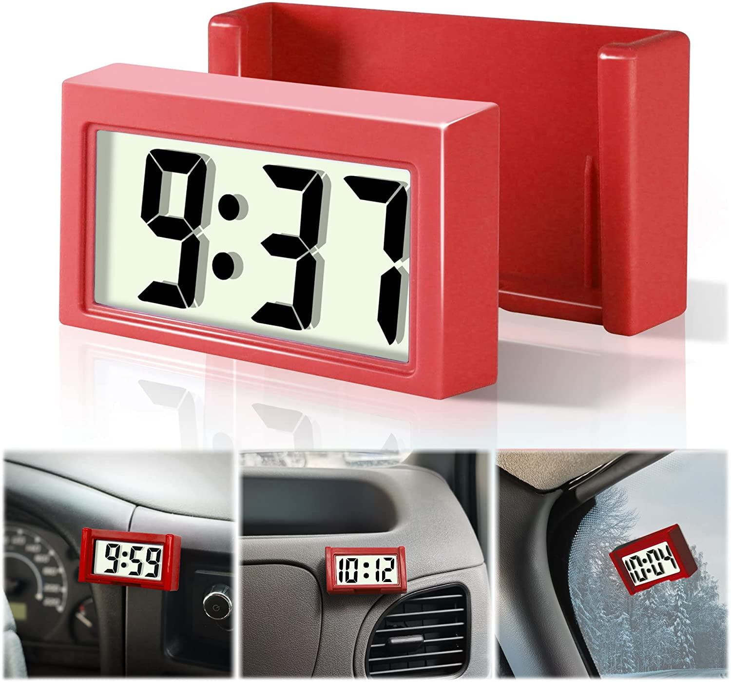 Betus Car Dash board Digital Clock Vehicle Adhesive Clock with Jumbo LCD Time & Day Display