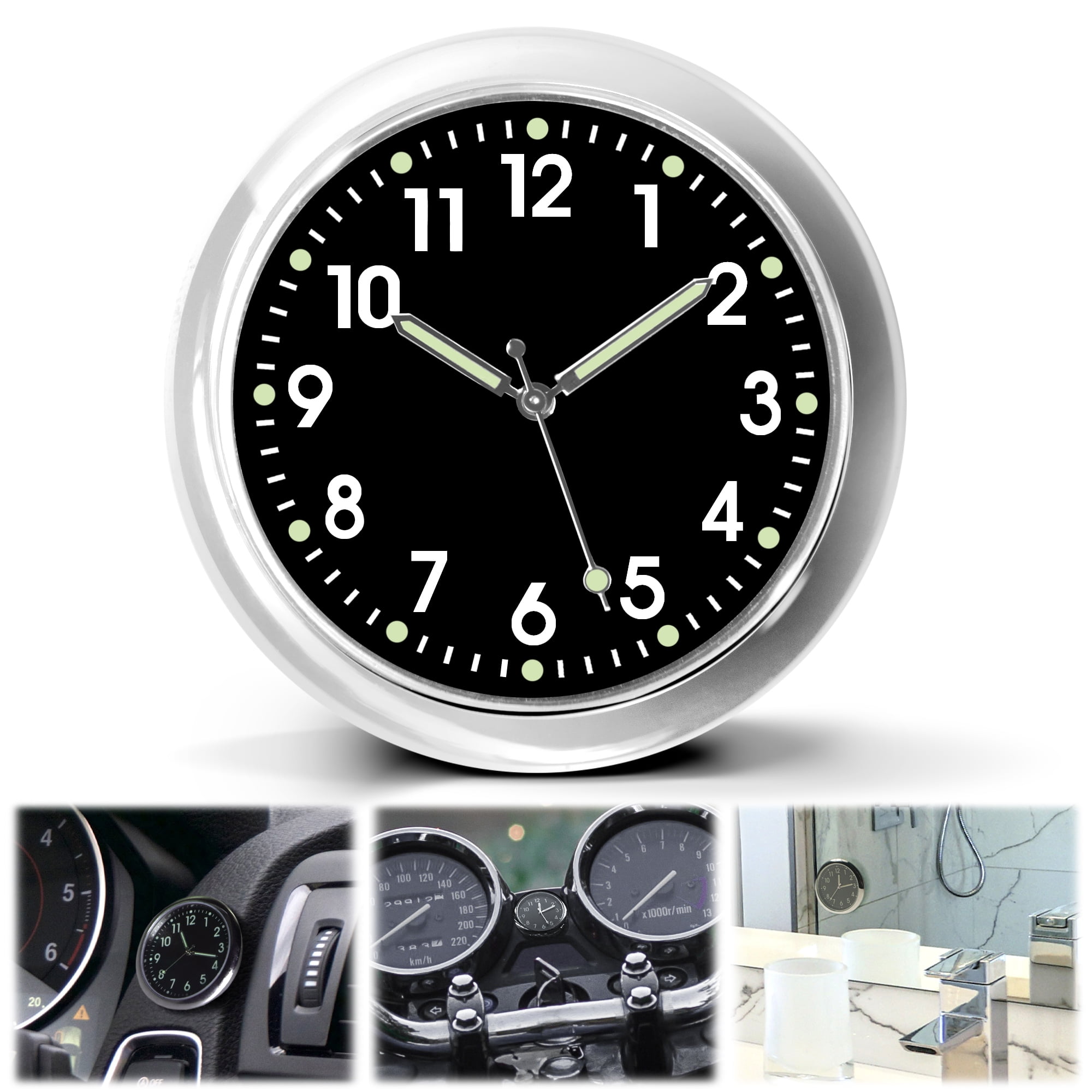 Betus Car Dashboard Clock Stick on Dashboard Mini Tiny Small Analog