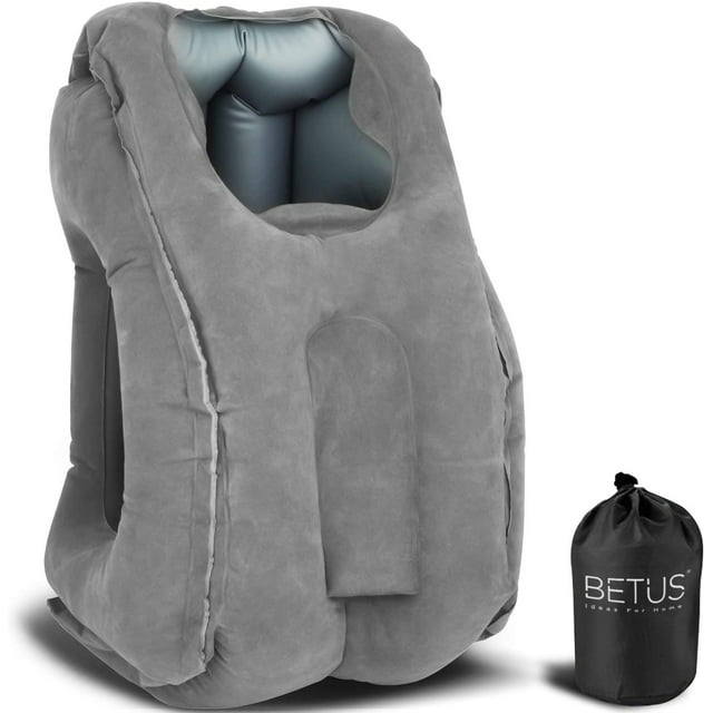 Betus Comfort Inflatable Travel Pillow for Airplane - Neck Head Rest Pillow