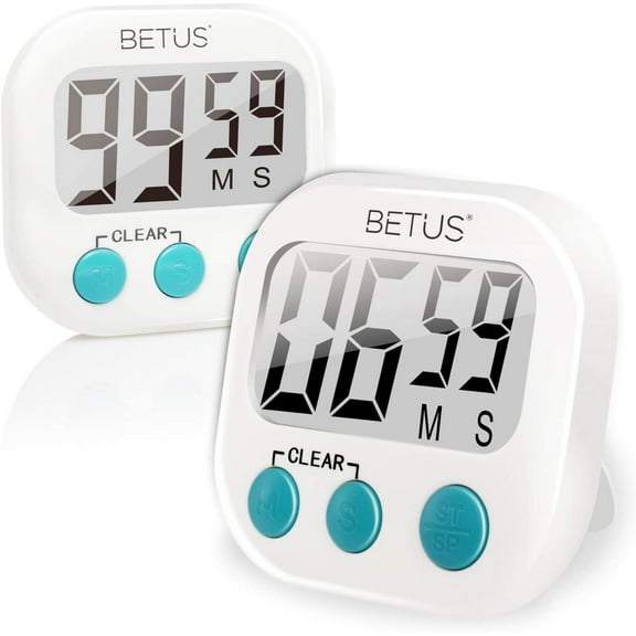 Betus Digital Kitchen Timer - Stopwatch Count Up and Down (2 Pack)