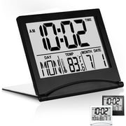Betus Digital Travel Alarm Clock - Compact Desk Clock for All Ages Black