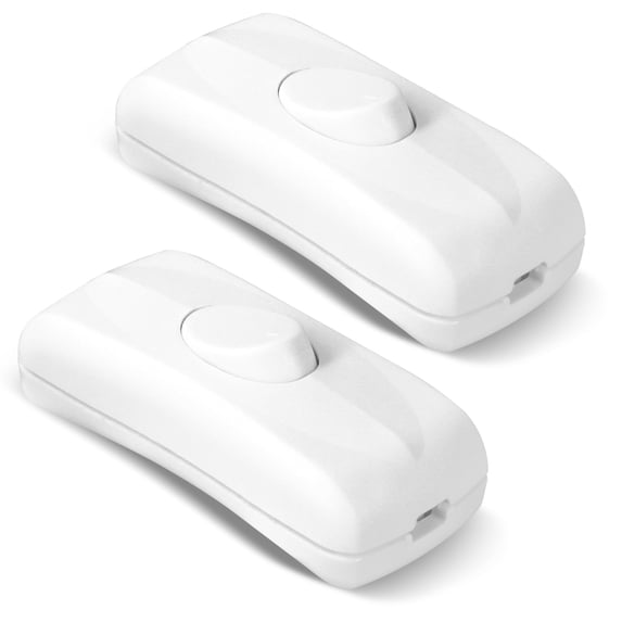 Betus Inline Cord Switch AC12V/110V/220V MAX 2A - On/Off in Line Cord Appliance Button Switches for Bedroom Desk Lamp LED Light Replacement - DPST Control (2 Pack)