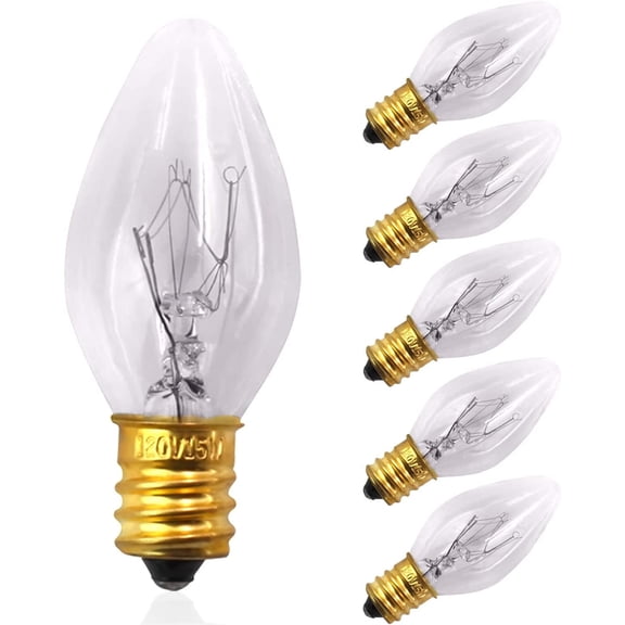 Betus 6 Pcs Original Replacement 15 Watt Dimmable E12 Socket Incandescent Candelabra Salt Lamp Bulb