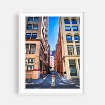 Between the Buildings - Manhattan New York Photography White Framed Wall Art Print 16 x 20 inches