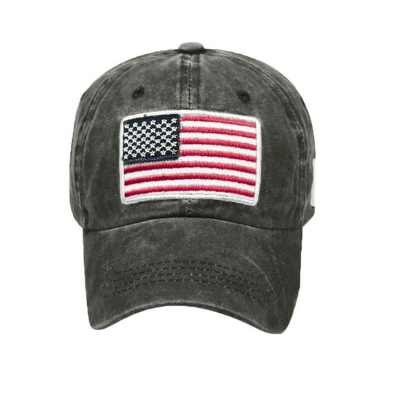 Beugl Baseball Cap Clearance, Adult Classic American Flag Washed Old Letter American Sunshade Baseball Cap Golf Hat Trucker Hat for Women Black One Size
