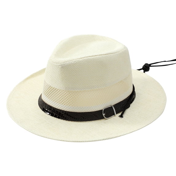 Beugl Bucket Hat, Breathable Sun Visors Mesh Hollow Straw Plaited Article Top Hat Thin Bucket Hat Bucket Hat Beach Hat, Sun Hats for Women White One size