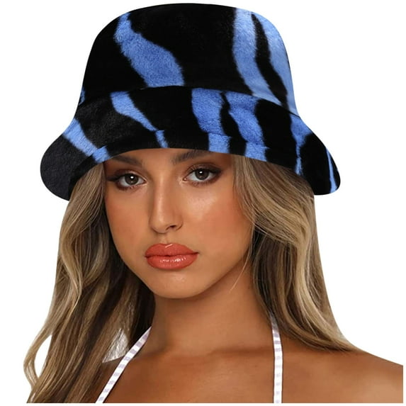 Beugl Bucket Hat Clearance, Winter Thick Bucket Warm Hat Printed Bucket Cap Basin Hat for Women Men Summer Hats Baseball Hat Beach Hats Visor Hats for Women Blue