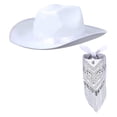 thumbnail image 1 of Beugl Bucket Hat, Women's Western Cowboy Hat Scarf Mardi Two Piece Set Bucket Hat Beach Hat, Sun Hats for Women White One size, 1 of 2