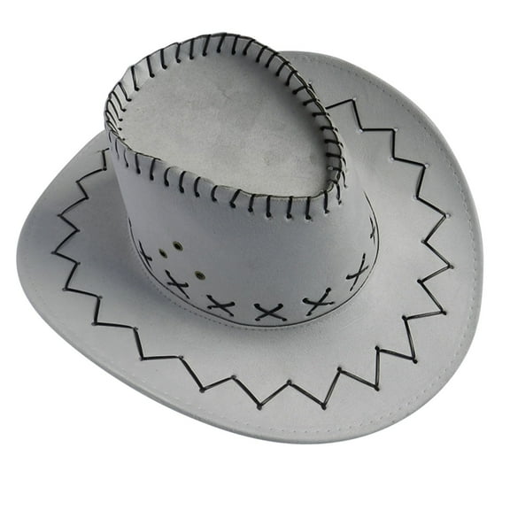Beugl Cowboy Hat Clearance, Women Men Summer Cowboy Hat Shapeable Wide Brim Summer Hats Cowgirl Hat Fedora Hats White