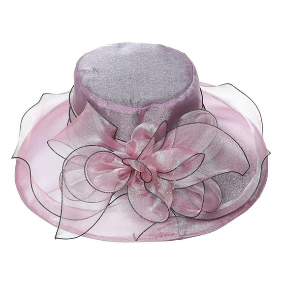 Beugl Fascinators Hats for Women, Women's Vintage Floral Mesh Sun Hat Beach Sun Hat with Sun Sun Hats for Women, Kentucky Derby Hats for Women Purple One Size