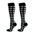 thumbnail image 1 of Beugl Halloween Accessories, 1 Pairs Unisex Compression Sock for Women Knee High Socks Fashion Halloween Skeleton Pattern Funny Gift for Teen Girls Cotton Sock Winter Warm Sock for Men Black L, 1 of 2
