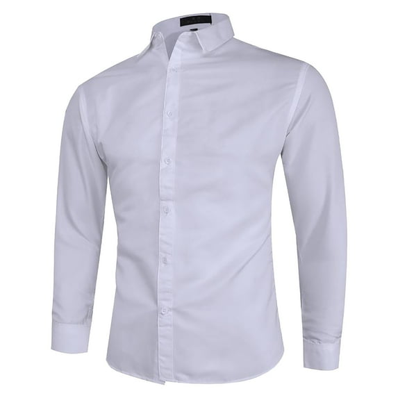 Beugl Mens Shirts Clearance, Men's Casual Fashion Long Sleeve Button Down Shirts Golf Shirts for Men, Polo Shirts for Men White XXXXL