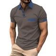 thumbnail image 1 of Beugl Mens Shirts Clearance, Men's Fashion Spring and Summer Buttons Casual Short Sleeve Lapel Neck Shirt Solid Color Tops Golf Shirts for Men, Polo Shirts for Men Grey XL, 1 of 5