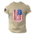 thumbnail image 1 of Beugl Mens Shirts, Summer Men's Us Flag Logo Casual Fitness 3D Printed Short Sleeve T Shirt Golf Shirts for Men, Polo Shirts for Men Khaki XXL, 1 of 2