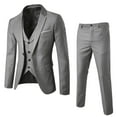 thumbnail image 1 of Beugl Mens Suits Clearance, Men's Suit Slim 3 Piece Suit Business Wedding Party Jacket and Straight-Leg Pants Coat Golf Shirts for Men, Polo Shirts for Men Grey XL, 1 of 3