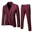 thumbnail image 1 of Beugl Mens Suits Clearance, Men's Suit Slim Fit 3 Piece Suit Business Wedding Party Jacket Vest and Straight-Leg Pants Red XL, 1 of 4