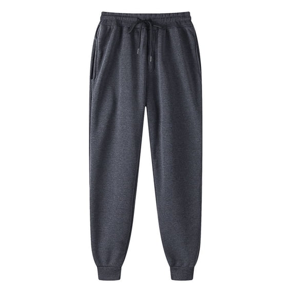 Beugl Mens Sweatpants Clearance, Mens Hip Hop Pants Casual Solid Color Track Cuff Up Workout Pants with Pocket Work Pants Men, Sweatpants for Men Dark Gray M
