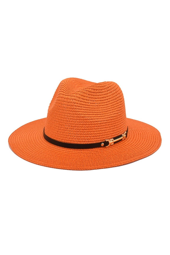 Panama Hat Men, Wide Brim Straw Hat Panama Jazz Hat Fedora Ladies Beach Travel Sun Hat Bucket Hat Beach Hat, Bucket Hats for Men Orange One size