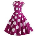 thumbnail image 1 of Beugl Summer Dresses for Women 2024, Women Vintage Retro Short Sleeve Polka Dot Evening Party Prom Swing Dress Midi Dresses for Women, Sundresses for Women 2024 Hot Pink XXL, 1 of 2