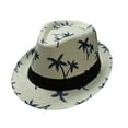 thumbnail image 1 of Beugl Sun Hat Clearance, Parent Child Adult Beach Wind Travel Tree Printing Paper Straw Jazz Hat Seaside Summer Hats Beach Hats White, 1 of 3