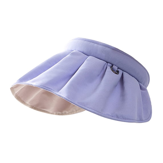 Beugl Sun Hat Clearance, Women's Anti Sun Hat Cycling Empty Top Face Sun Hat Folding Summer Hats Baseball Hat Bucket Hat Beach Hats Trucker Hats Women Visor Hats for Women Purple