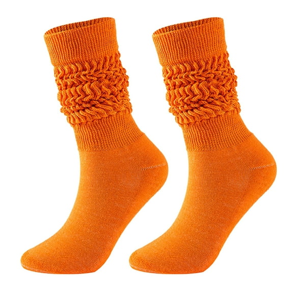 Beugl Thigh High Stockings Clearance, Medium High Tube Bubble Socks Fashionable and Versatile Socks Men and Women Socks Of The Same Style Black Stockings Compression Stockings for Women Orange