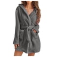 Beugl Winter Pajamas Clearance, Women Hooded Fleece Bathrobe