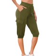 Beugl Women's Capris Clearance, Women Casual Solid Color Drawstring