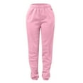 thumbnail image 1 of Beugl Womens Sweatpants Clearance, Women's Casual Solid High Waisted Elastic Band Pants with Pocket Winter Warm Pant Sweatpants for Women Joggers for Women Pink S, 1 of 4