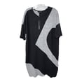thumbnail image 1 of Beulah BLACK Women's Drop Shoulder Panel Detail Knit Shirt Dress, One Size, 1 of 1
