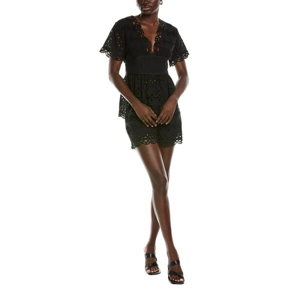 Beulah womens  2pc Eyelet Top & Short Set, s, Black