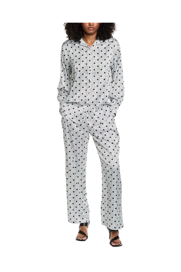 womens  2pc Top & Pant Set, m, White
