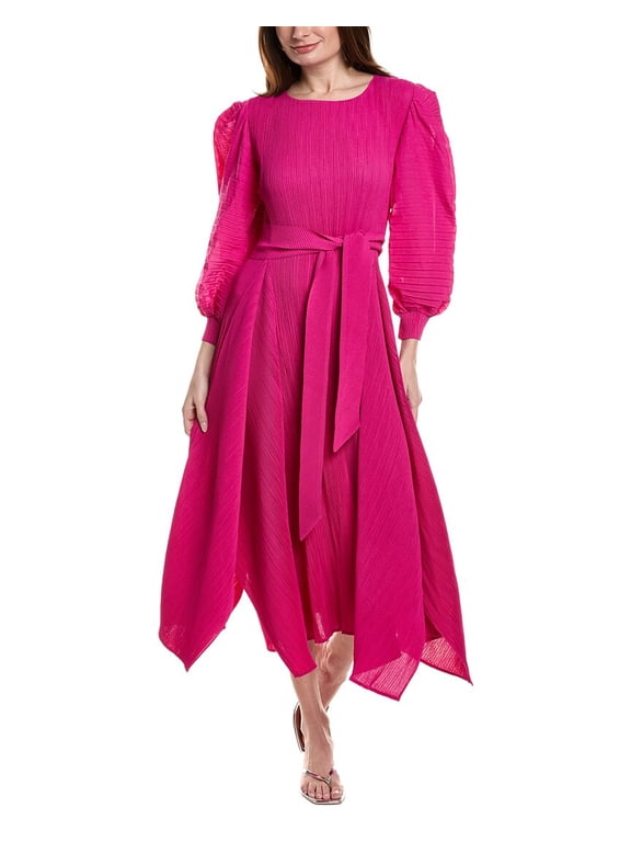 womens Long Sleeve Midi Dress, O/S, Pink